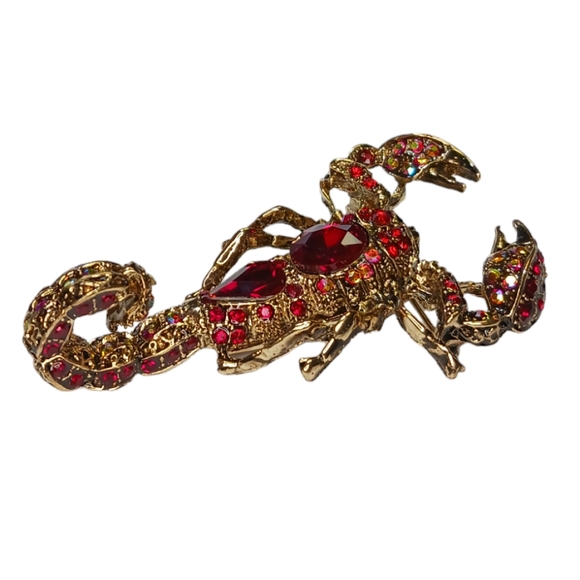 Scorpion Crystal Rhinestone Bling Articulated Stinger Brooch Pendant - Picture 15 of 15